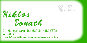 miklos donath business card